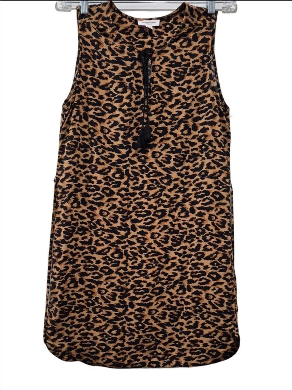BeachLunchLounge Leopard Print Sleeveless Tunic Dress Swim Cover-Up Size S/P